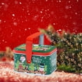 thumbnail image 6 of Beautynvta Christmas Tin Gift Box, Santa Claus Reindeer Snowman Snowflakes Pattern Snack Candy Box with Handle, Portable Metal Storage Organizer for Holiday Decor, 4.1x3x2.4 Inch, 6 of 6