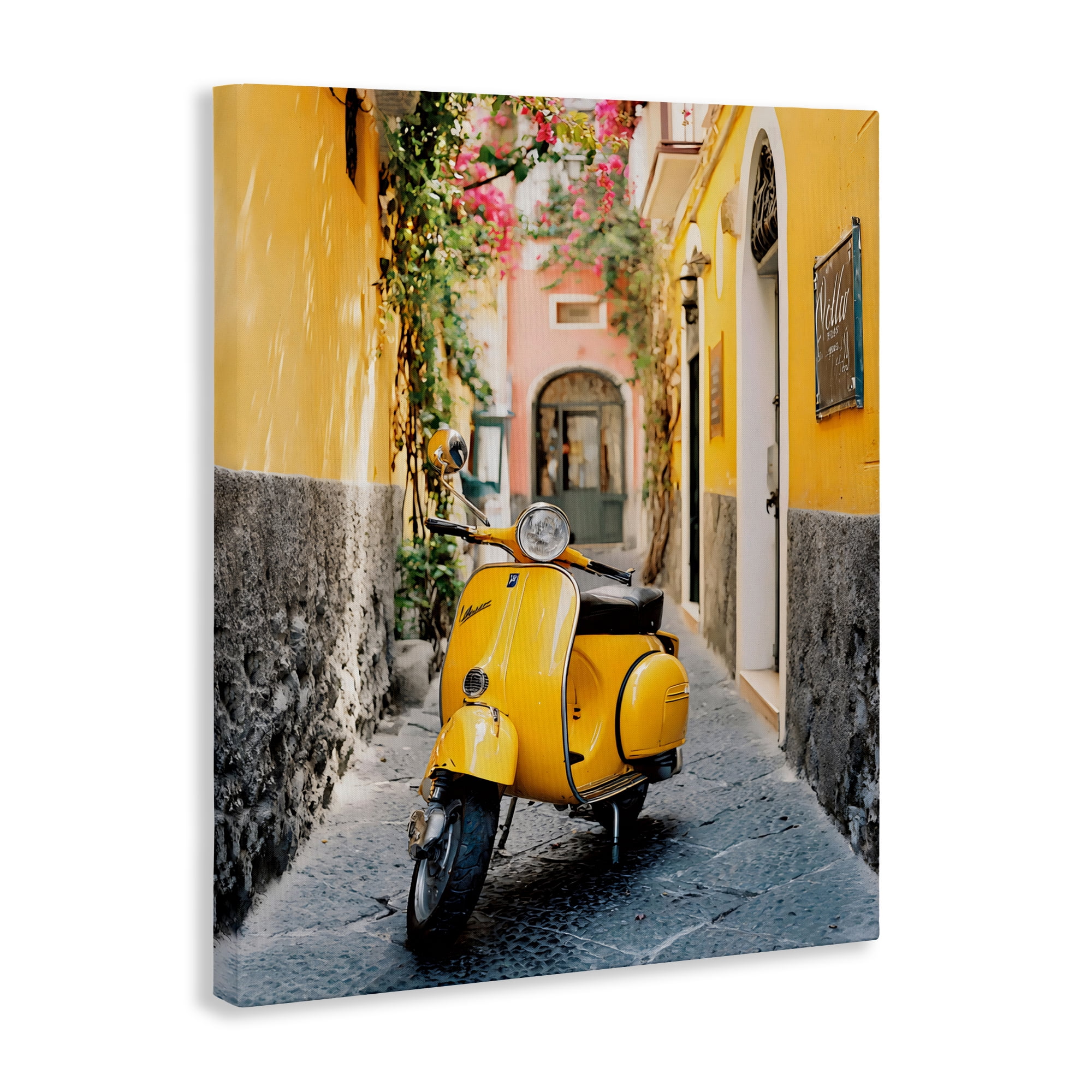 Stupell Industries Yellow Moped in Alley Canvas Wall Art, design by Franklyn Gregory