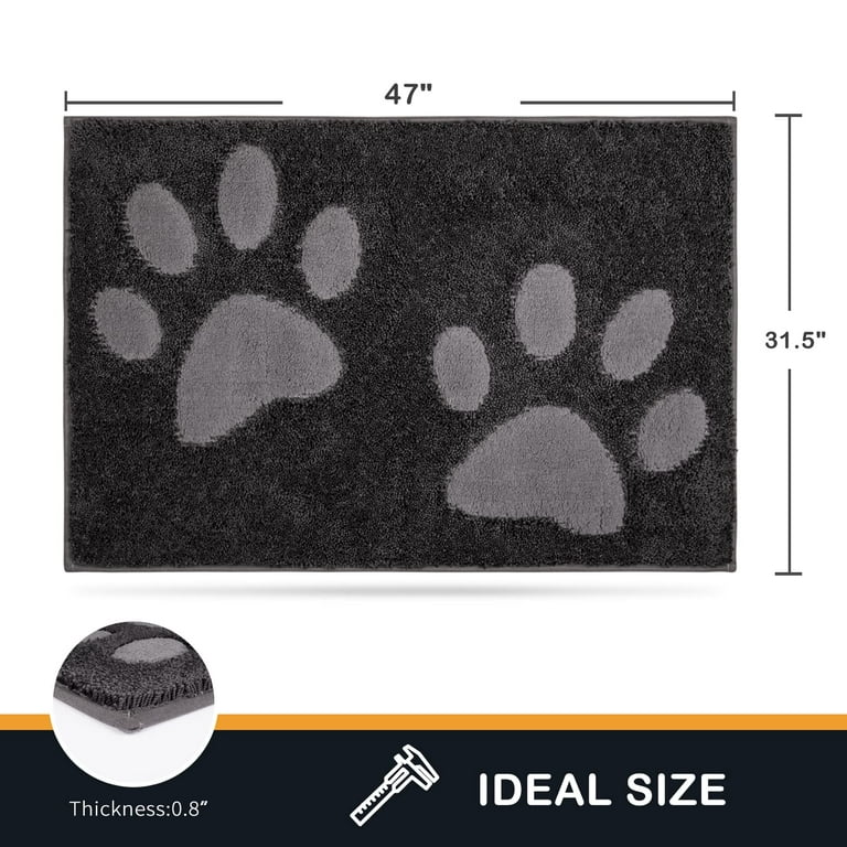 Dirt Trapper Door mat 33.5 x 59, Non-Skid/Slip Machine Washable Entryway  Rug, Dog Door Mat, Super Absorbent Welcome mat for Muddy Wet Shoes and Paws  