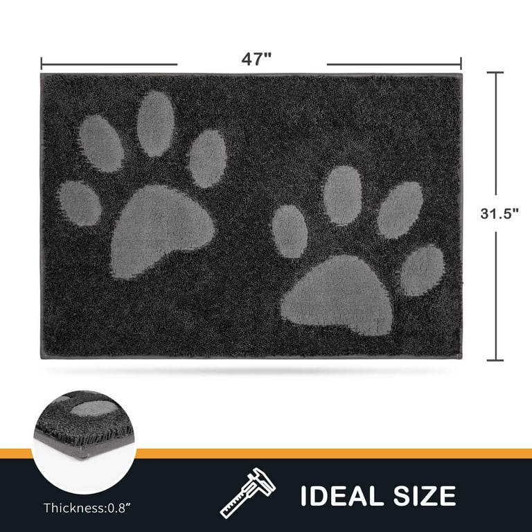 Heavy Duty Non-slip Dirt Trapper Indoor Outdoor Entrance Kitchen Rug Shoes  Scraper Door Mat in Grey 40 X 60 Cm 1'4''x2' 