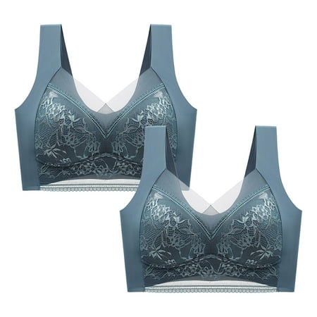 Sngxgn Women s Push up Lace Bra Underwire Plunge Full Coverage Bras (Blue 5L)