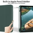 thumbnail image 5 of Kenke Case iPad (A16) 11th Generation 11 inch 2025, iPad 10th Generation 10.9 Inch 2022 with Pencil Holder, Soft TPU Back Smart Trifold Stand Case [Support Touch ID and Auto Wake/Sleep], Dark Green, 5 of 9