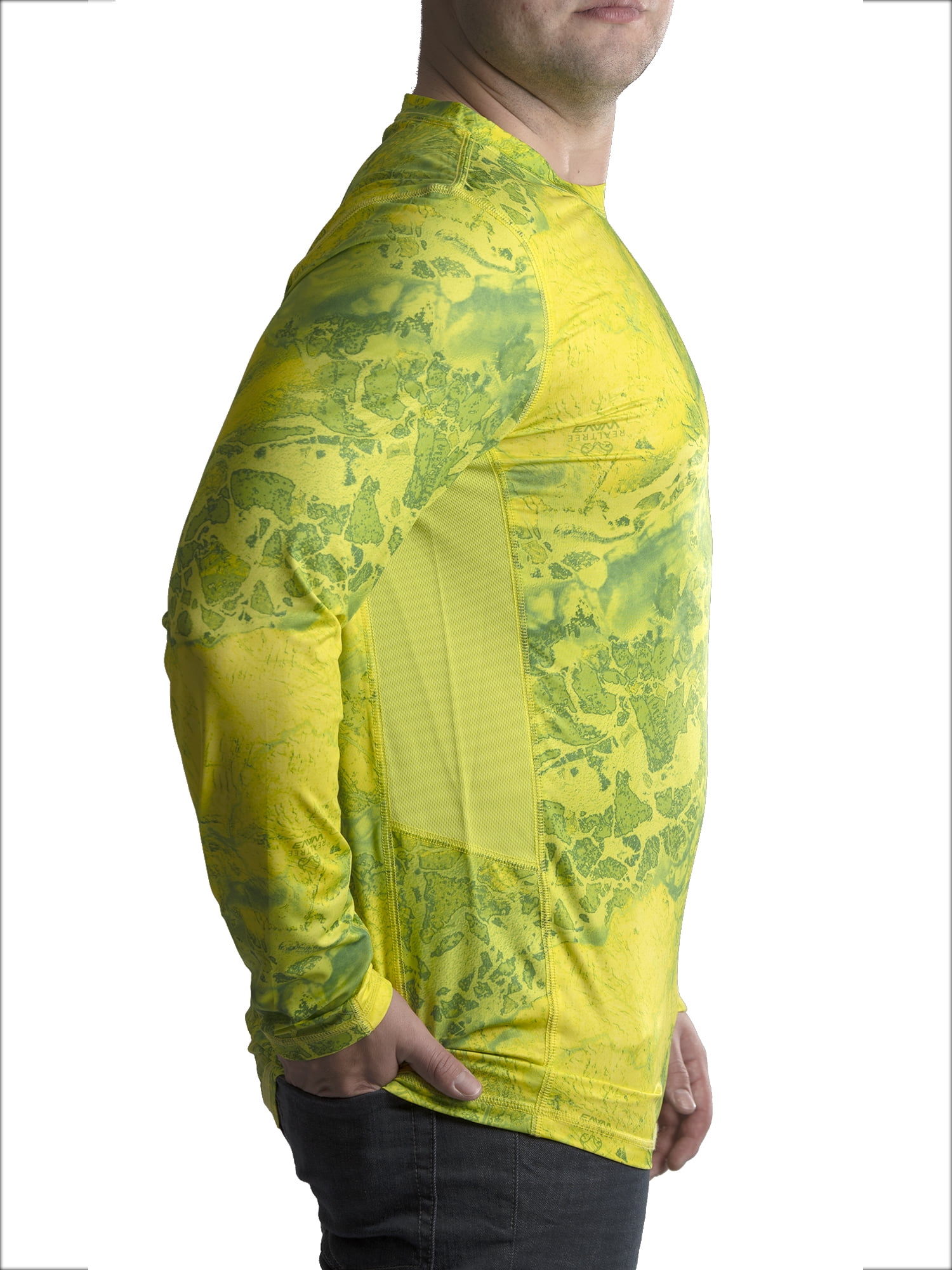 Realtree Wav3 Citrus Camo Fishing Shirt - UPF 30+ - Walmart.com