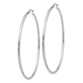 thumbnail image 2 of 10K White Gold 2mm Round Hoop Earrings, 2 of 3