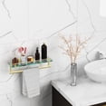 thumbnail image 5 of Woindo Bathroom Glass Shelf with Railing, Floating Tempered Glass Bathroom Wall Shelf Rectangle 16 Inch Over The Toilet Storage Cabinet, Gaming Floating Shelves, Bathroom Accessories and Home Decor, 5 of 11