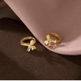thumbnail image 5 of Sterling Silver Small Bow Hoop Earrings for Women Teens Bow Ribbon Earrings Bowknot Huggie Earrings, 5 of 10