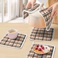thumbnail image 5 of Orange Black Plaid Pot Holders for Kitchen Heatproof Potholder, 2 Pack Farmhouse Orange Black Checkered Hot Pads Multipurpose Oven Pads Cloth Potholders Trivet for Cooking and Baking, 5 of 8