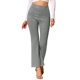thumbnail image 1 of Pantalones Flare Sólidos de Mujer INSPIRE CHIC con Cremallera Lateral Oculta de Suede Sintético Talla XS Gris, 1 of 5