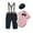 Pink, variant on CARETOO Baby Boy Clothes Infant Tuxedo Short Sleeve Gentleman Outfits Suspender Pants Hat Suit 0-18M