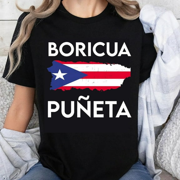 100% Cotton Boricua Pueta Puerto Rico Flag T-Shirt Women Men Patriotic Shirt Gift for Puerto Rican Pride