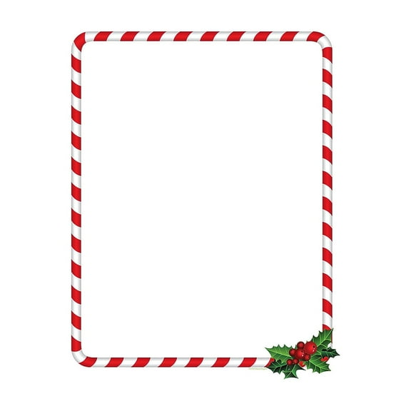 Great Papers! Candy Cane Holly Holiday Letterhead 8.5" x 11" 80 sheets (2018020)