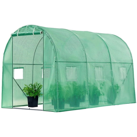 FDW 10x7x7FT Large Walk-in Green House Tunnel Garden Plant Hot House, Green