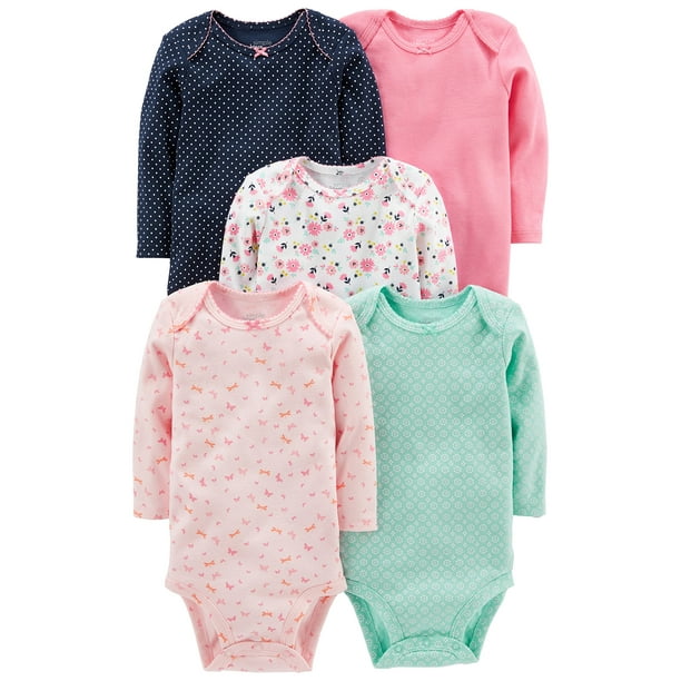Body Simple Joys de Carter's Baby Girls, paquete de 5 unidades, 12 meses