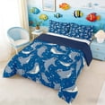 thumbnail image 2 of Manfei Cute Cartoon Seal Queen Comforter Set for Kids Boys and Girls, Sea Animal Print Bedding Comforter Set, Navy Reversible 3-Piece, 1 Comforter and 2 Pillowcases, 2 of 6