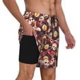 thumbnail image 2 of Naloa Skull record lips Print Men Swim Trunks with Compression Liner ,Board Shorts,Men's Swim Shorts with Drawstring and Elastic Waistband-Large, 2 of 6