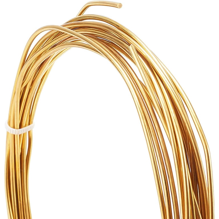 14 Gauge 16.4 Feet Round Pure Copper Wire Gold Brass Wire for Beading Craft  and Jewelry Making 