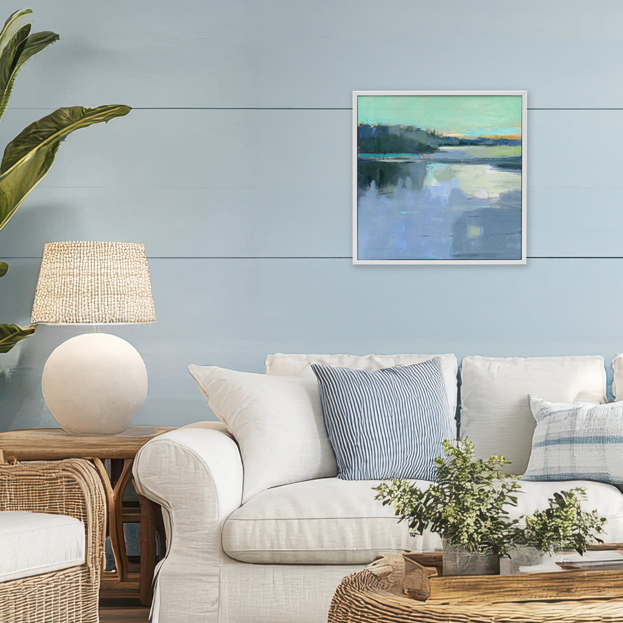 Stupell Industries Brave Boat Harbor White Framed Giclee Art, design by Kathleen Robbins