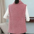 thumbnail image 5 of Fanxing Womens Polar Fleece Vests Winter Warm Fuzzy Sleeveless Zip Up Jackets Lapel Warm Sherpa Outwear with Pocket Pink XL, 5 of 6