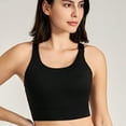 thumbnail image 4 of Arnsht Sports Bra for Women Strappy Yoga Tops Solid Color Medium Soft Comfort Breathable Support Workout Bra for Gym Fitness Black XL, 4 of 5