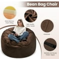 thumbnail image 5 of AMERICAN CENTURY HOME 3 Ft Bean Bag Chair, Memory Foam Filled, Removable Velvet Cover, for Adults/Teens, Chocolate, 5 of 6