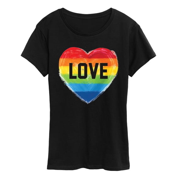 Instant Message - Rainbow Heart Short Sleeve Graphic T-Shirt