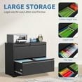 thumbnail image 4 of File Cabinets 2 Drawer,Metal Office Storage Filing Cabinet with Lock,Black Lateral Filing Cabinet for Home Office,Horizontal 2-Drawer File Cabinets for Legal/Letter/A4,Assembly Require,Black, 4 of 14