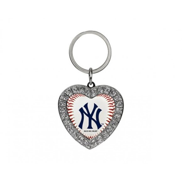 New York Yankees Bling Rhinestone Heart Key Chain