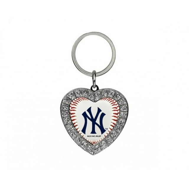 New York Yankees Bling Rhinestone Heart Key Chain