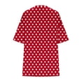 thumbnail image 6 of Htigea Womens Summer 2 Piece Outfits Crewneck Tunic Tshirts Matching Slim Fit Shorts Cute Polka Dots Lounge Sets Red XL, 6 of 6
