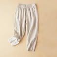 thumbnail image 2 of Tuphregyow Culottes for Women Wide Leg Gaucho Pants Capris for Women High Waist Palazzo for The Beach Or The Whole Summer Cotton Linen Plus Size Pants Beige L, 2 of 8