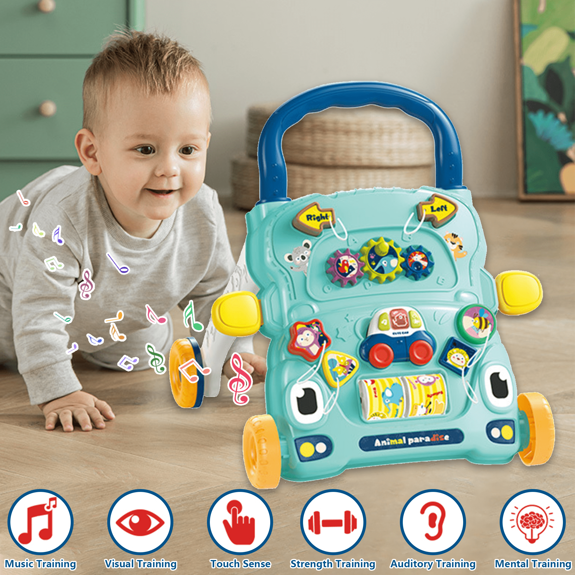Richgv Baby Walker Toys for 1 Year Old Sit to Stand Learning Walker Activity Center Baby Push Walker