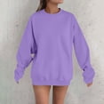 thumbnail image 4 of NMMUED Womens Tops Casual, Pullover Sweatshirts for Women, Oversized Crewneck Sweatshirt Women, Fall Sweatshirts for Women, Fall Clothes for Women, Purple M, 4 of 4
