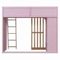 thumbnail image 6 of Twin Size Kids Loft Bed with Shelves, Wooden High Profile Teens Storage Bed Frame with Ladder and Removable Large Drawer, 6 of 11
