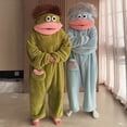 thumbnail image 5 of Silly Onesie Funny Frog Onesie Oversized Plush Fleece Hooded One Piece Pajamas, Cozy Home Loungewear, 5 of 7