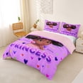 thumbnail image 3 of Castle Fairy Black Kawaii Princess Bedding,Polka Dot Bow Art Duvet Cover Full,Purple,Pink Reversible,1 Duvet Cover and 2 Pillowcases, 3 of 6