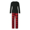 thumbnail image 6 of Elippeo Christmas Pajamas for Family, Long Sleeve Tops + Buffalo Plaid Pants Set Sleepwear Loungewear, 6 of 10