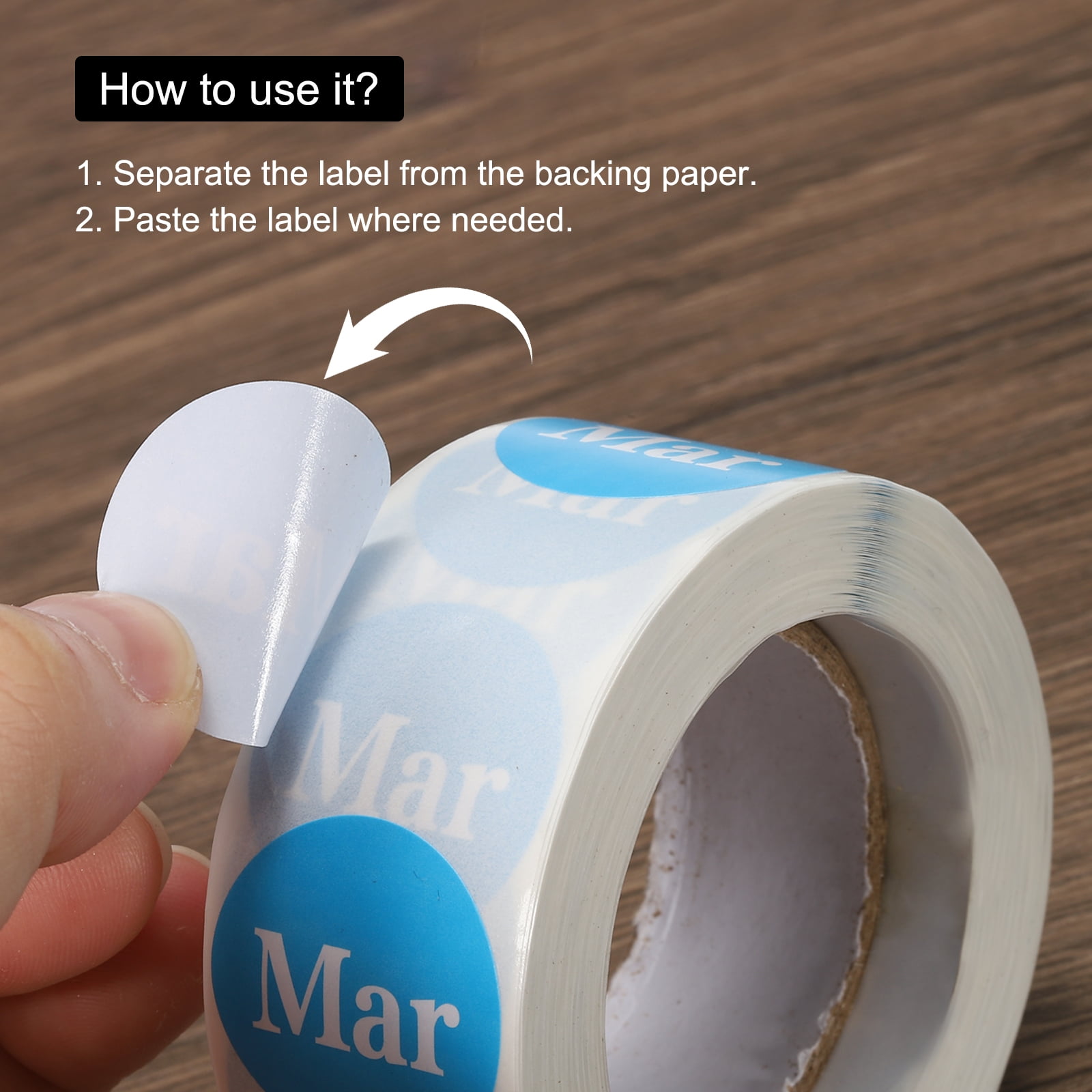 Round Month Labels the Year 1 Inch 12 Roll DIY Color Coding Circle Stickers 12 Month Tag Postcards, 500 Count/Roll