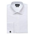 thumbnail image 2 of Slim Fit White Double French Cuff Men's Dress Shirt Spread Collar With Cufflinks Size 15 Medium, 2 of 5