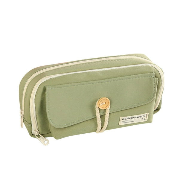 Button Layered Pencil Case Student Stationery Bag High-value Student Stationery Set Multi-layer Storage Pencil Case