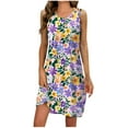 thumbnail image 2 of Xysaqa Plus Size Nightgowns For Women, Women'S Sleepwear Sexy Sleepwear For Women Summer Fashion Sleeveless Floral Print Pleated Sleep Dress Ladies Camisole Nightgown Womens Nightshirts & Gowns On Cle, 2 of 6
