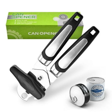 Can Opener Manual, Handheld Strong Heavy Duty Stainless Steel Can Opener, Comfortable Handle, Sharp Blade Smooth Edge, Can Openers with Multifunctional Bottle Opener
