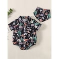 thumbnail image 2 of Biekopu Baby Boy Romper, Western Style Short Sleeve Turn-down Collar Button-down Daily Bodysuit, 2 of 8