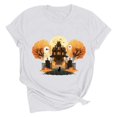 thumbnail image 4 of JOANKDMI Fall Tops for Women Classic Halloween T-Shirts House Pumpkin Cat Graphic Short Sleeve Crewneck Tee Casual Holiday Shirts Festive Blouses Apparel, 4 of 5