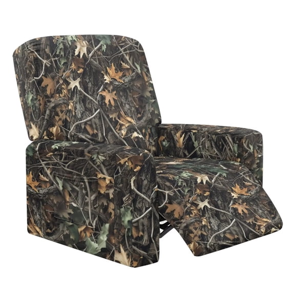 Chririnla Hunting Forest Wood Recliner Covers Recliner Chair Covers Reclining Couch Covers Stretch Soft Washable Sofa Slipcovers with Side Pockets