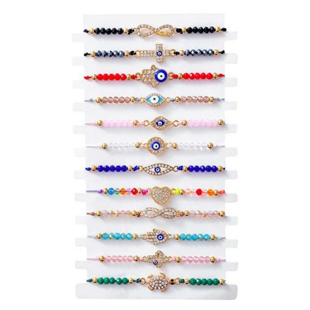 12 Unids Evil Eye Pulseras Ajustable Rojo Negro Cuerda Nudo Pulsera Mal De Ojo Pulseras De La Suerte Tobillera Para Mujeres Niñas Niños Pulseras De Eslabones TUNC Sencillez