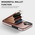 thumbnail image 2 of Mantto for iPhone 16 Back Wallet Case with Card Holder, Magnetic Clasp 3 Card Slots RFID Blocking Premium PU Leather Shockproof Anti-Scratch Wallet Phone Case for iPhone 16, Rosegold, 2 of 7