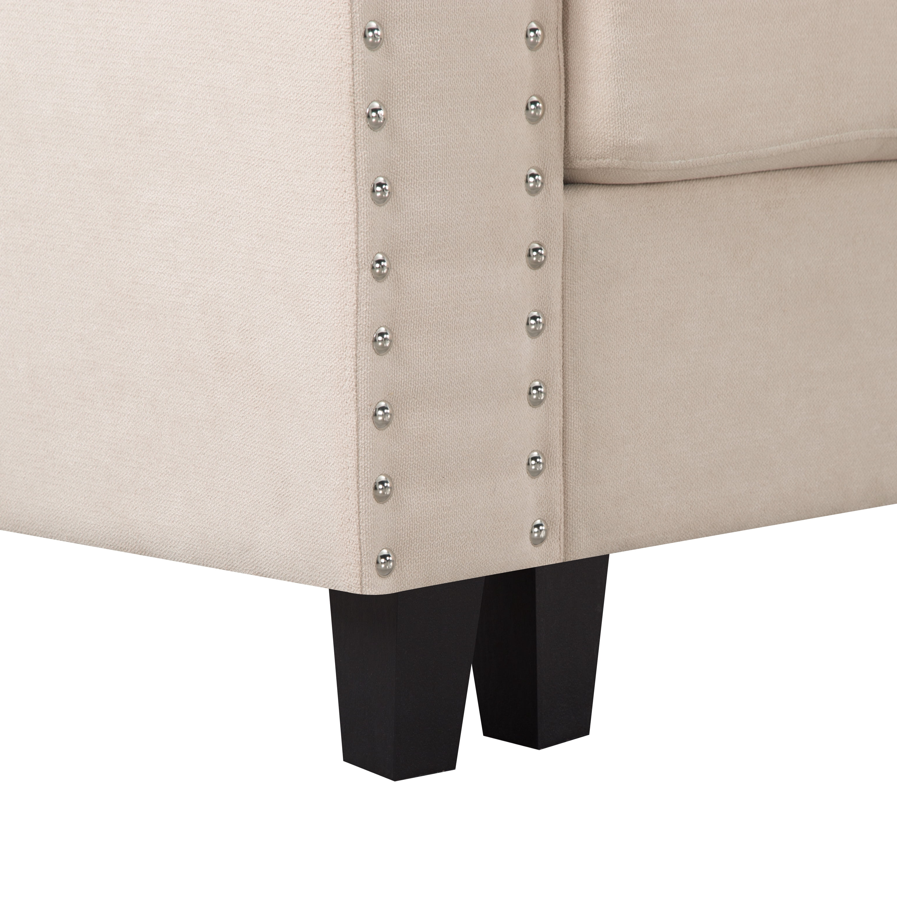 Gewnee Beige L - Shaped Reversible Sectional Sofa, Soft Breathable Fabric 6 - Seater 107.9" for Living Room Office