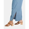thumbnail image 4 of JMS Just My Size by Hanes Women's Plus Chambray Split Hem Pants, 28” Inseam, Sizes 0X-4X, 4 of 5