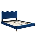 thumbnail image 4 of Modway Current Performance Velvet Twin Platform Bed in Navy, 4 of 10