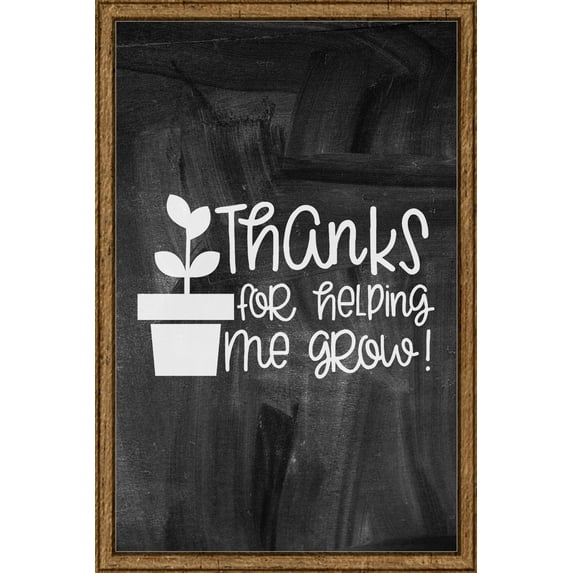 Thanks for helping me grow! plant teacher appreciation love Tin Sign Chalk Board Wall Art Decor Funny Gift 12 x 18 Inch